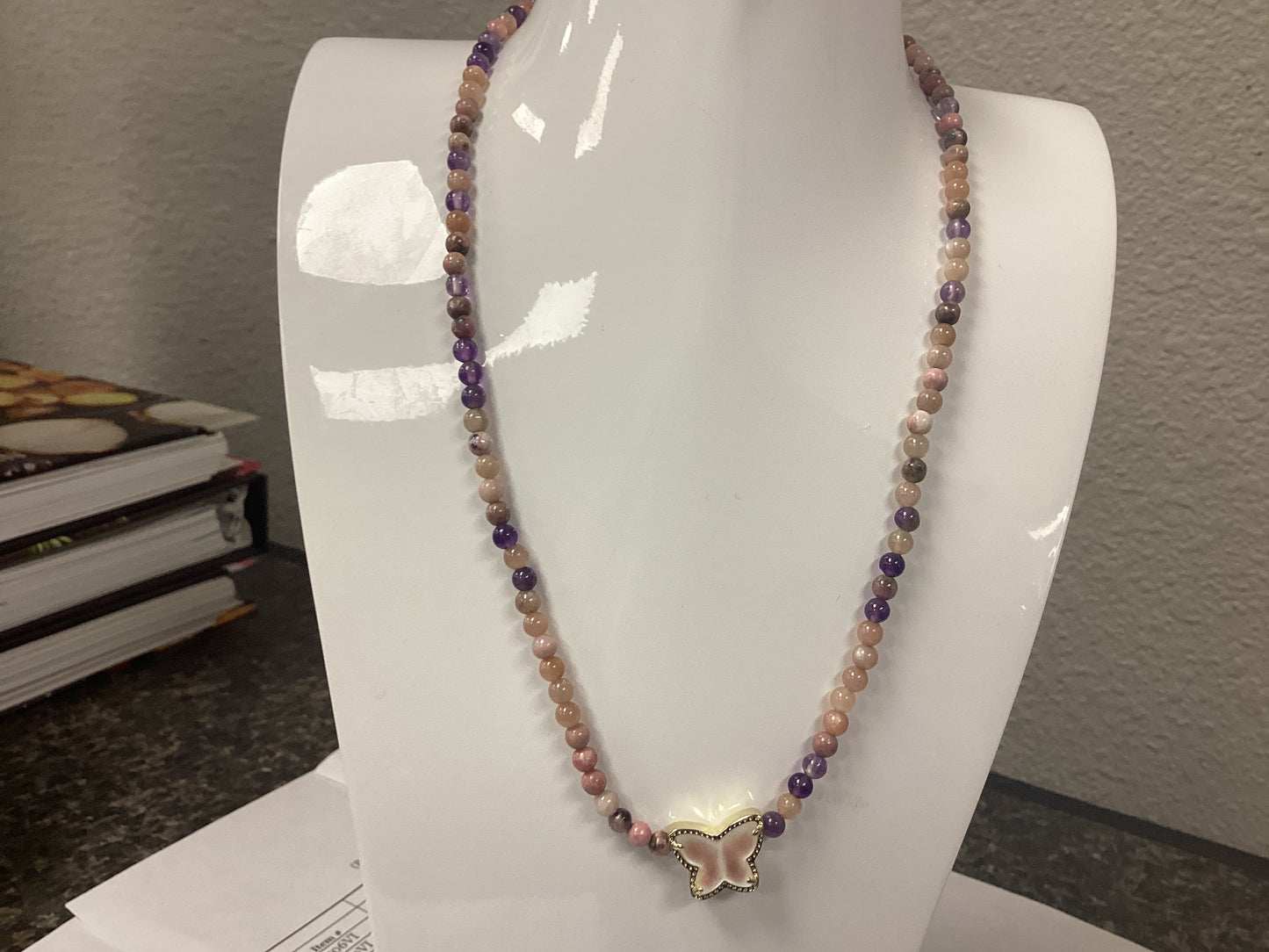 Lillia gold beaded pastel necklace