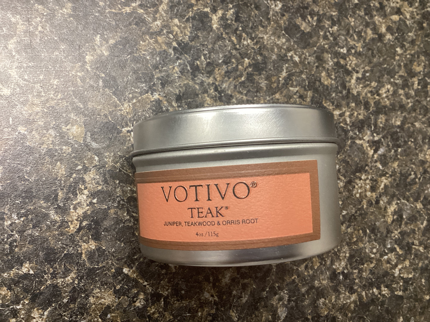 Teak Travel Tin candle