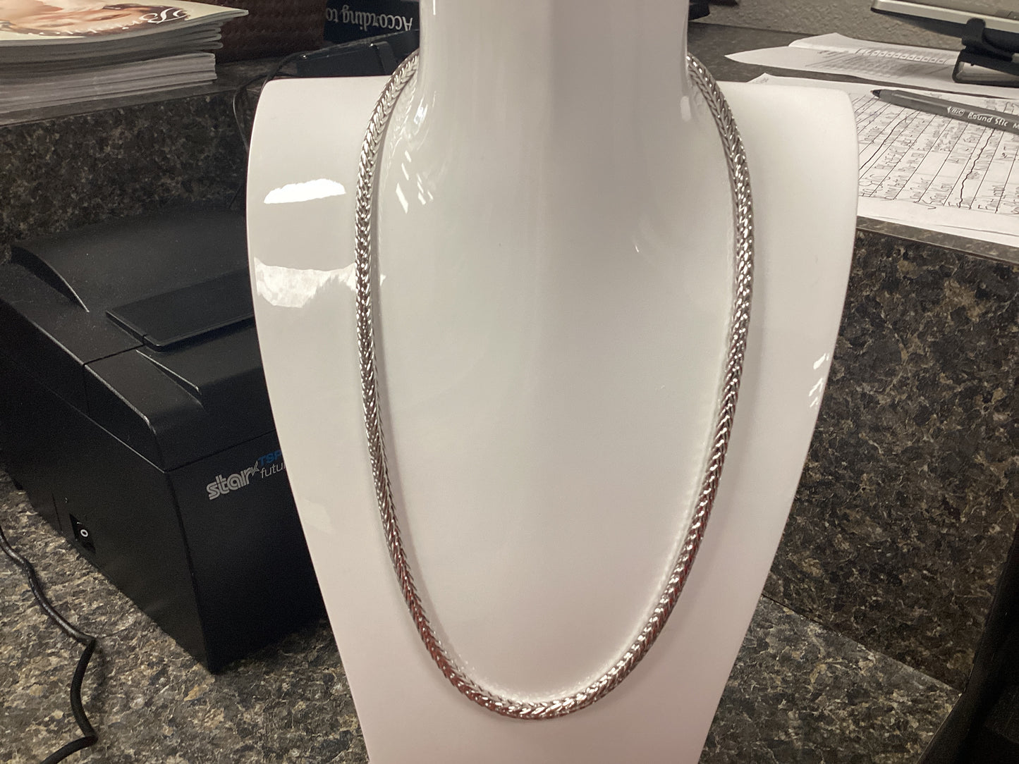 Kinsley chain necklace Rhod metal