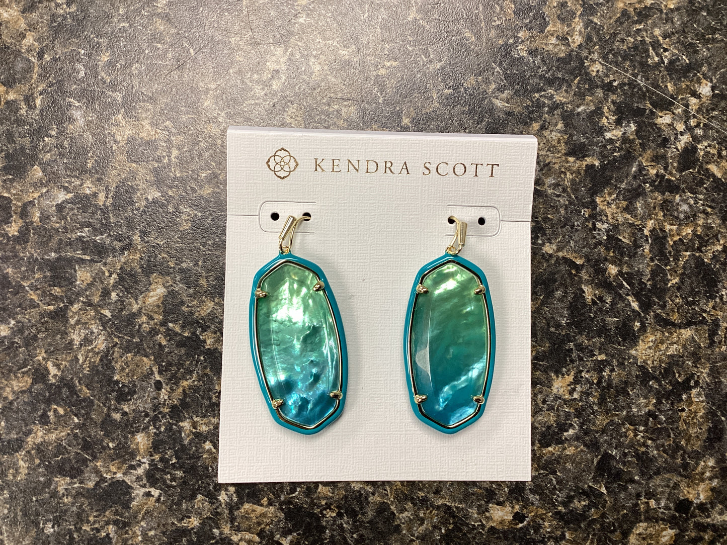 Elle gold sea green earrings