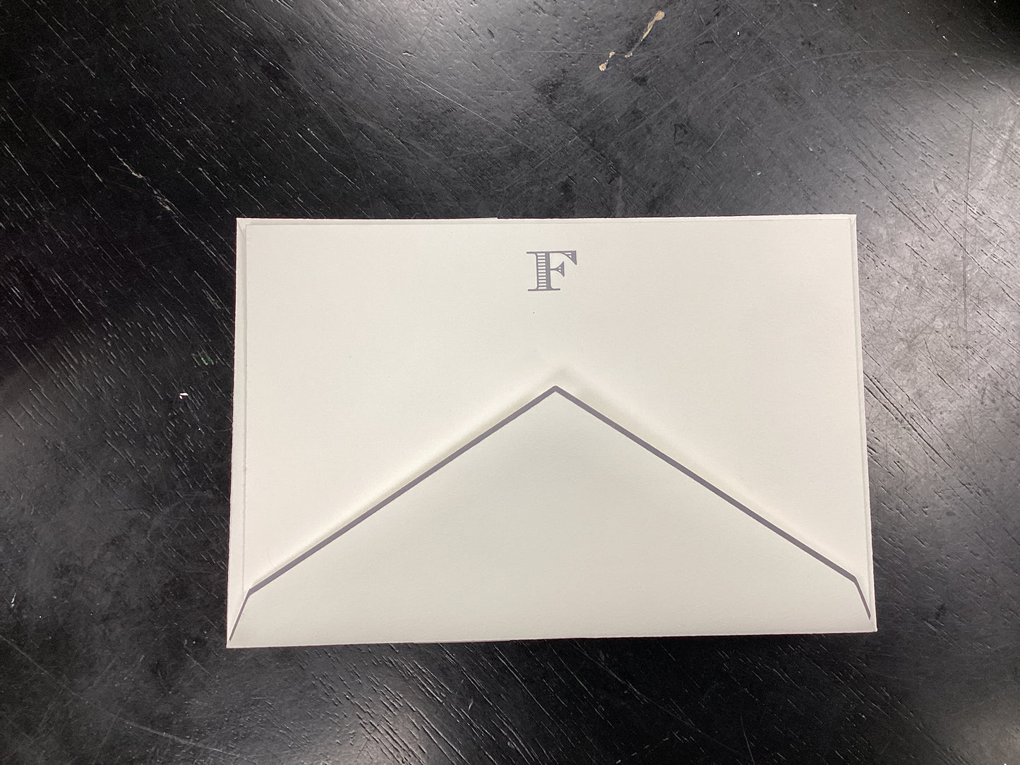 Charcoal Initial Card F
