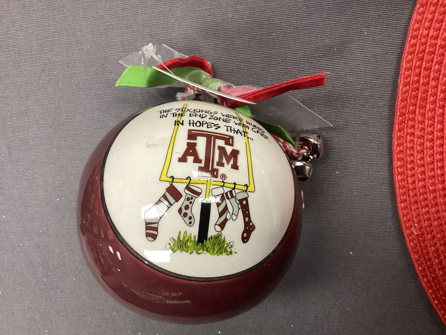 Texas A&M Stocking hung ornament