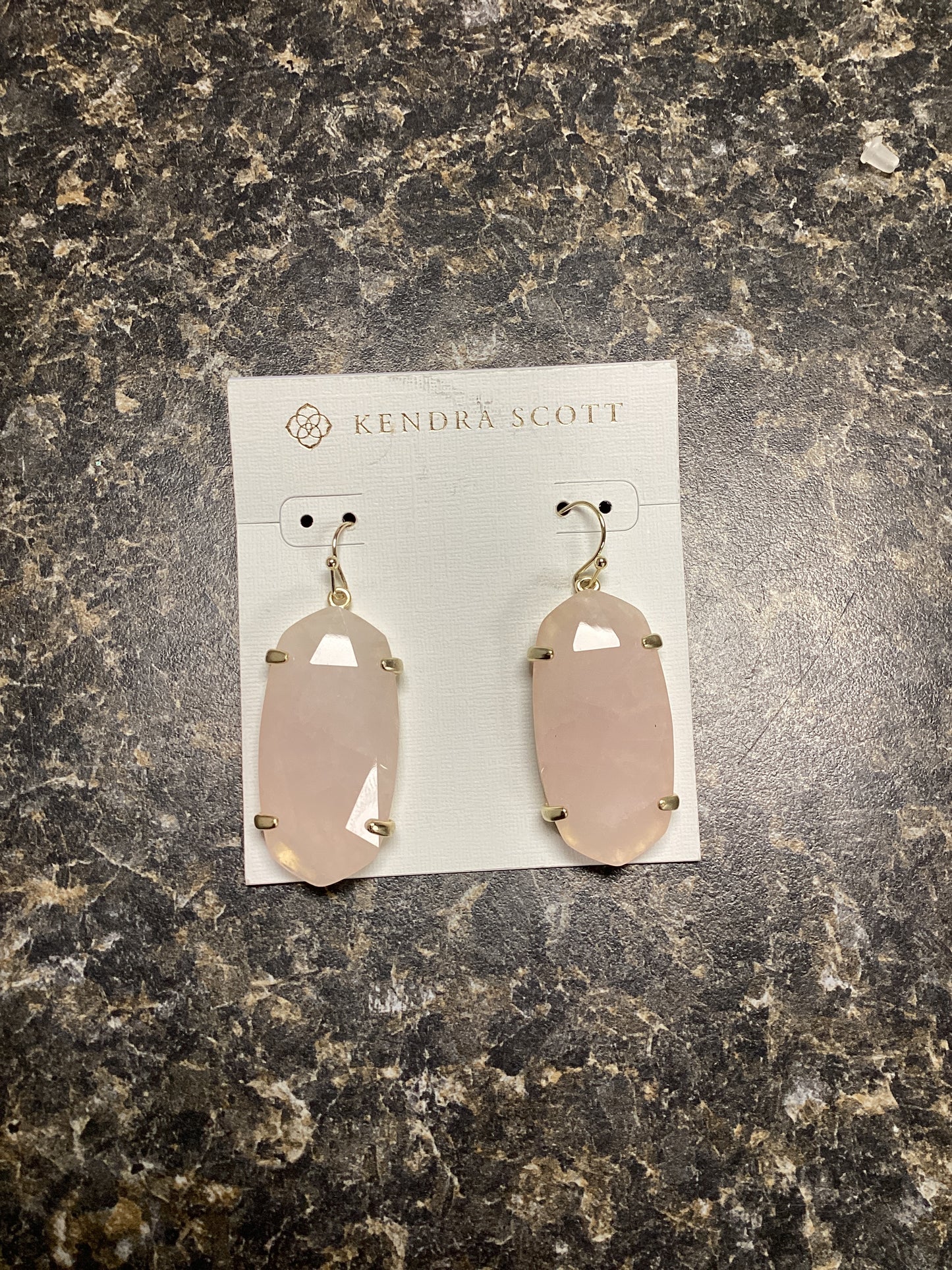 Esme gold rose quartz earrings