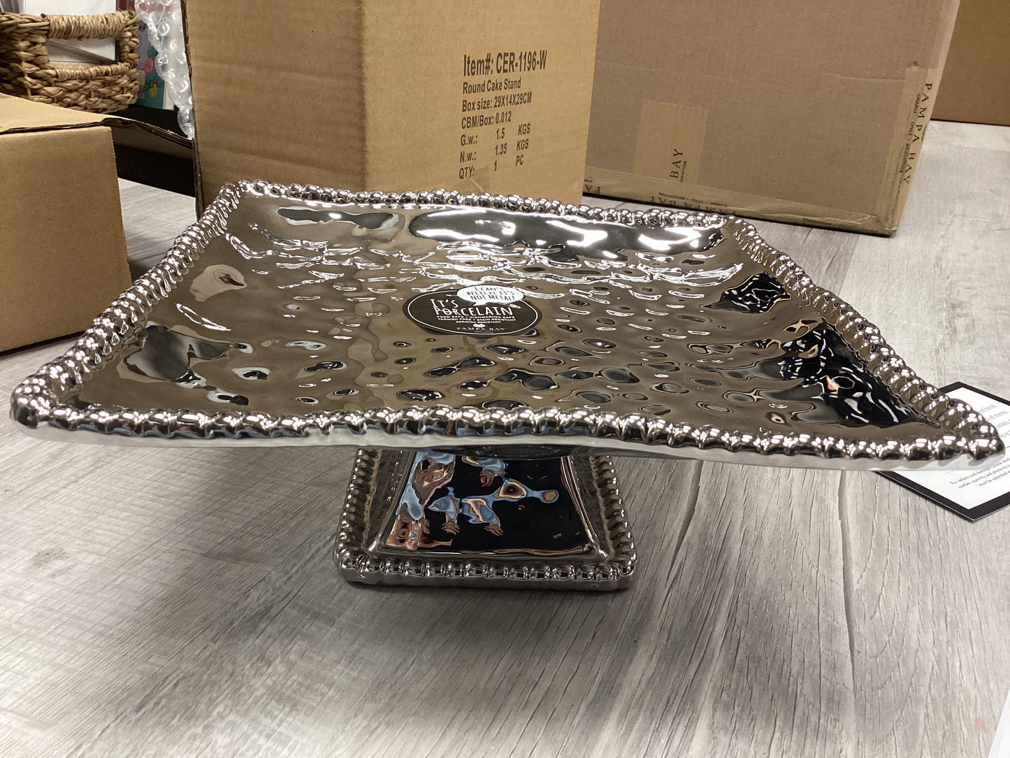 Square Cake stand silver