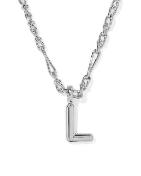 Letter L Bubble silver necklace