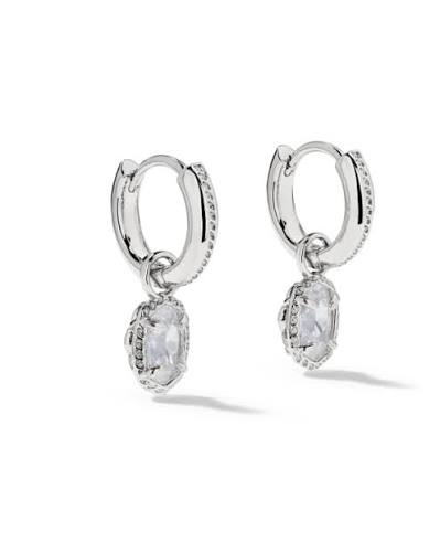 Ellie Mini Luxe silver white HUGGIE Earrings