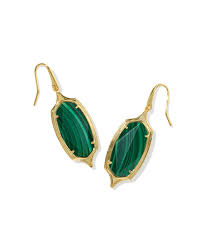 Dani Step gold Green Malachite drop Earrings