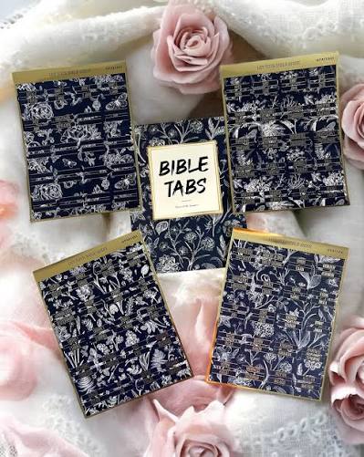 Bible Tabs Blue Floral