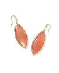 Ophelia gold burnt orange pearl earrings