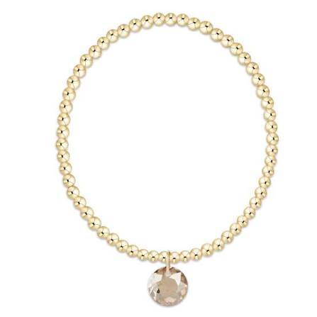 Classic Gold 3mm Bracelet Reflection Small Charm November