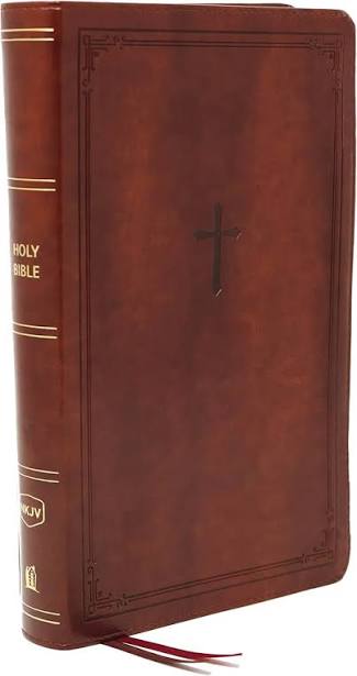 NKJV Giant Print Leather soft Brown Bible Red letter Thomas Nelson