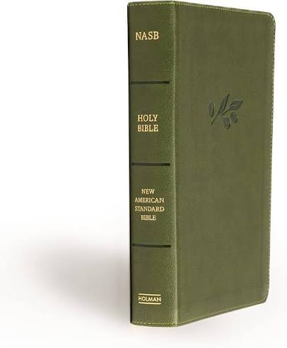 NASB Large Print Personal Size Reference Bible Olive Leathertouch