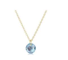 16" Necklace Gold Reflection Small Charm March