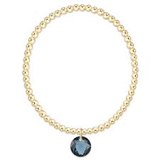 Classic Gold 3mm Bracelet Reflection Small Charm September