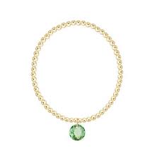 Classic Gold 3mm Bracelet Reflection Small Charm August