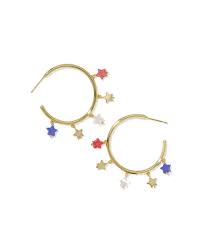 Camila gold red white blue mix Hoop Earrings
