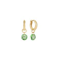 Huggie Gold 0.5" Hoop Earrings Reflection Small Charm August