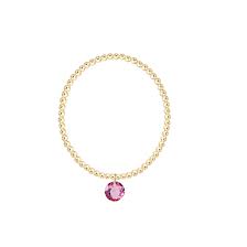 Classic Gold 3mm Bracelet Reflection Small Charm February