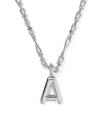 Letter A Bubble silver necklace