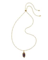Dani Step gold Purple Amethyst Long Necklace