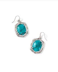 Daphne silver tiger stripe blue marble earrings