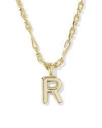 Letter R Bubble gold necklace