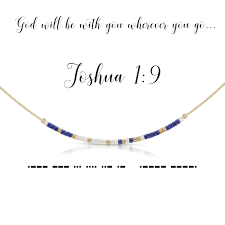 Joshua 1:9 Morse Code necklace
