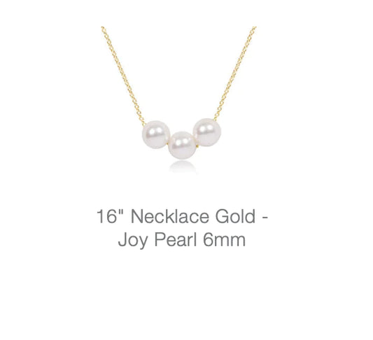 16" Necklace gold joy pearl 6mm
