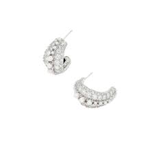 Krista Silver Pearl Hoop Earrings