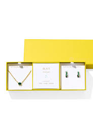 Cailin Birthstone Gift Set Gold Green Crystal May