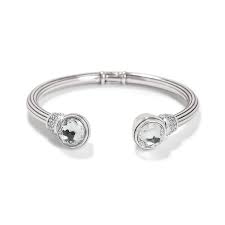Meridian Aurora Crystal Hinged Bangle