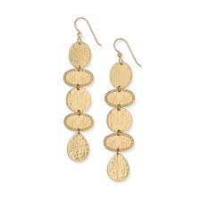Palm Canyon Long gold french wire earrings
