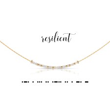 Resilient Morse Code necklace