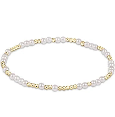Hope Unwritten 3mm Beaded gold bracelet - pearl