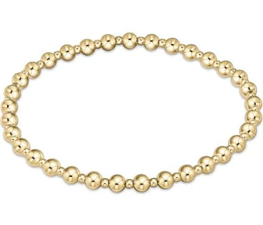 Classic Grateful Pattern 4mm Beaded Bracelet - gold