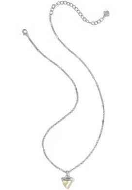 Oleana silver iridescent abalone necklace