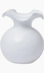 Hibiscus Glass Small White Vase