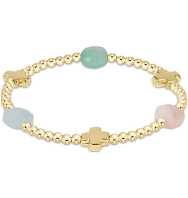 Signature Cross Admire gold Hot Mess 3mm beaded bracelet