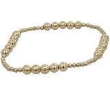 Classic Blissful Pattern 2.5mm Beaded bracelet - 5mm gold