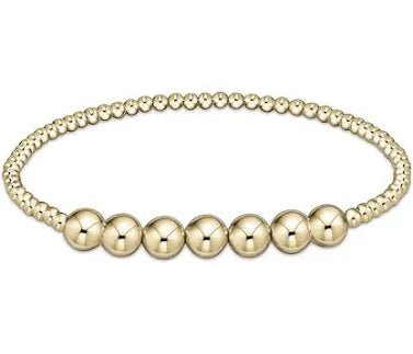 Classic Gold Beaded Bliss 3mm Beaded Bracelet - 6mm gold