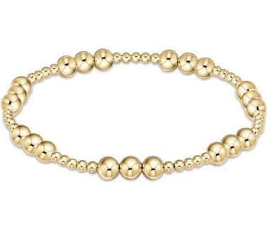 Classic Joy Pattern 5mm Beaded bracelet - gold
