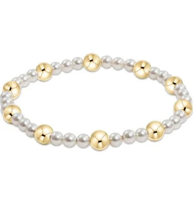 Pearl Sincerity Pattern 4mm beaded gold 6mm bracelet