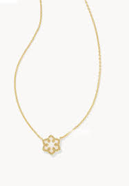 Snowflake gold opal necklace