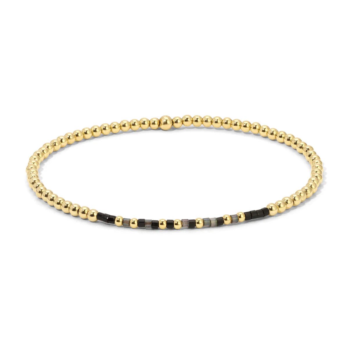 Strength Gold Beaded Morse Code Bracelet