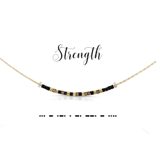 Strength Morse Code necklace