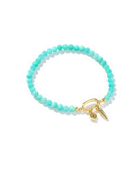 Sylvia gold teal amazonite stretch bracelet