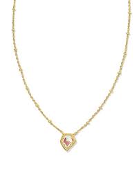 Tess gold dichroic glass necklace