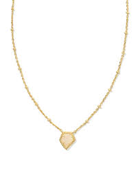 Tess gold framed iridescent drusy necklace