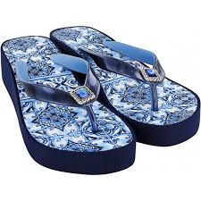 Tiles Platform Flip Flops size 10