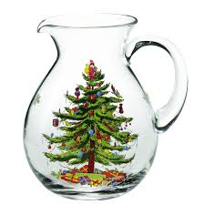 Christmas Tree Glass 6 quart Pitcher